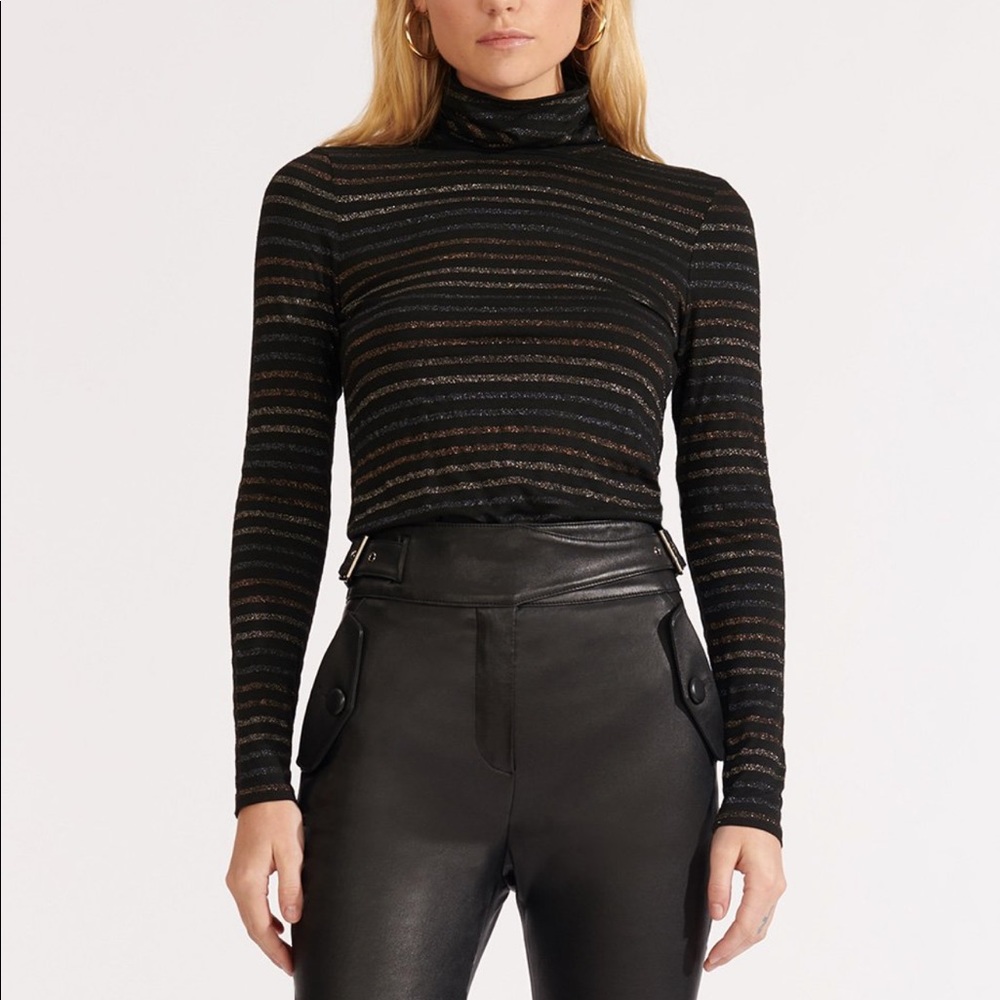 Veronica Beard "Audrey" top with metallic finish.